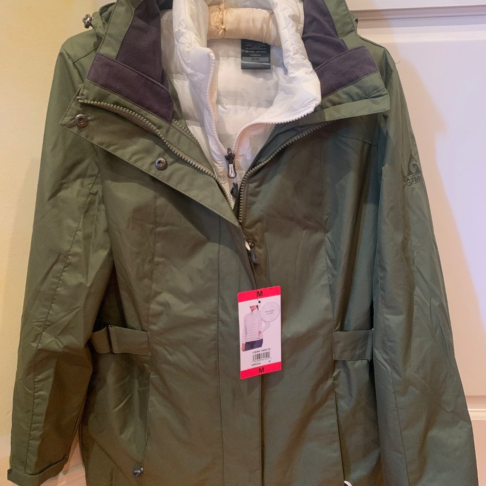 NWT - Gerry  - Hooded Jacket with vest insert 3 In 1 Rain Prep